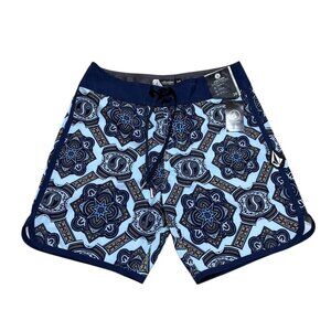 Volcom Mens 28 Waist Big Boys Size (XL/14) Mod‎ Tech Magic Blue Board Shorts NWT